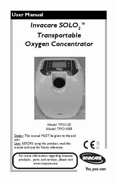 Invacare Oxygen Equipment TPO100-page_pdf